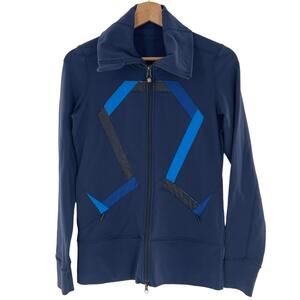Lululemon Vintage Origami Full Zip Jacket in Navy Blue Size 4